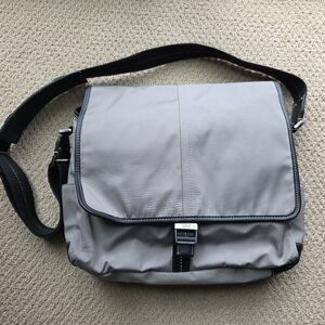 Coach Gray & Black Nylon Messenger Bag
